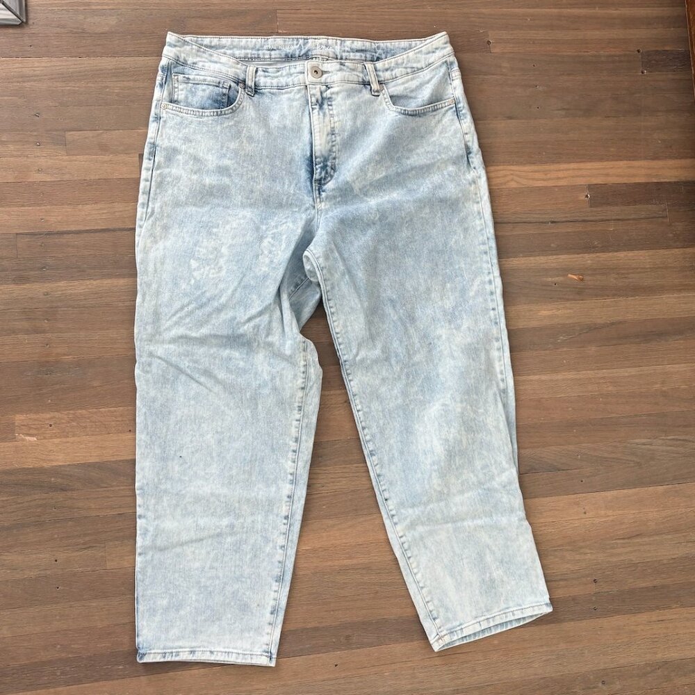 Style & Co High Rise Straight Leg Acid Wash Mom Jean 16W